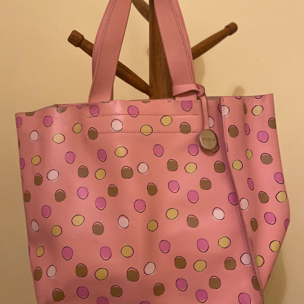 FURLA Pink Leather Tote - Picture 1 of 4